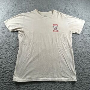 Birdwell Beach Britches T-Shirt Mens S Cream Beach Graphic Surf Short Sleeve USA